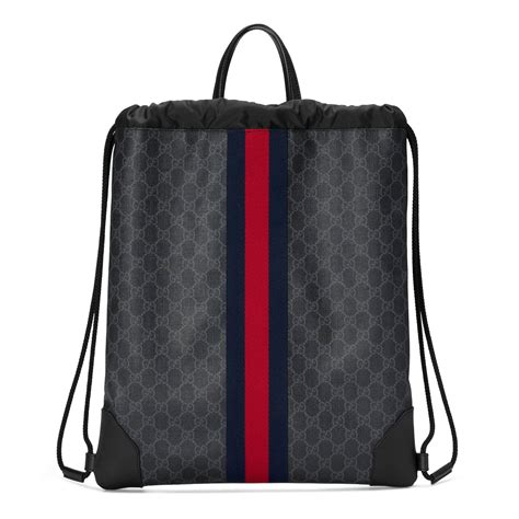 gucci black backpack for men|gucci drawstring backpack for men.